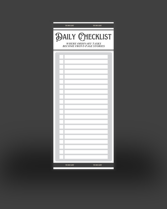 Daily checklist template on a dark background