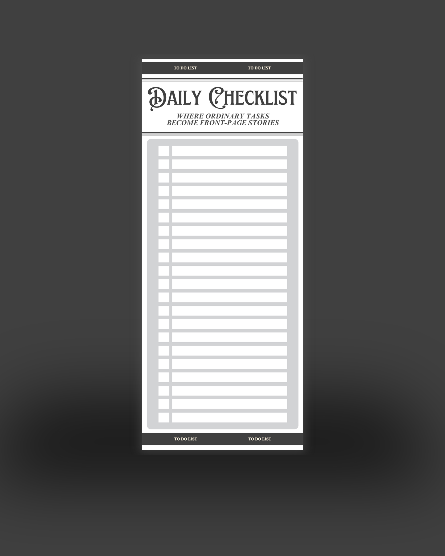 Daily Checklist - To-Do List