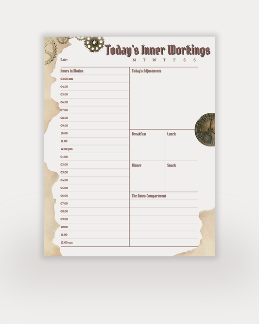 Today's Inner Workings - Daily Planner 7" x 9"