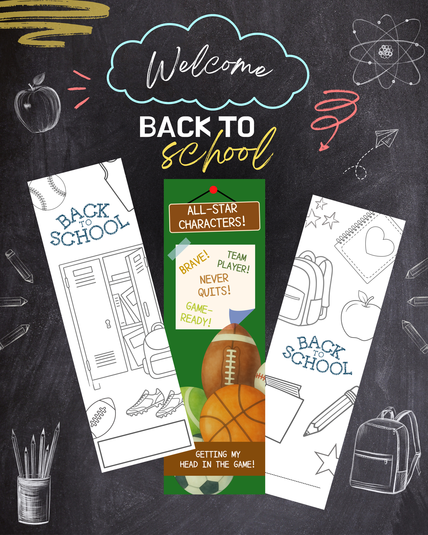 Bookmark Trio - All-Star Characters, Back to School