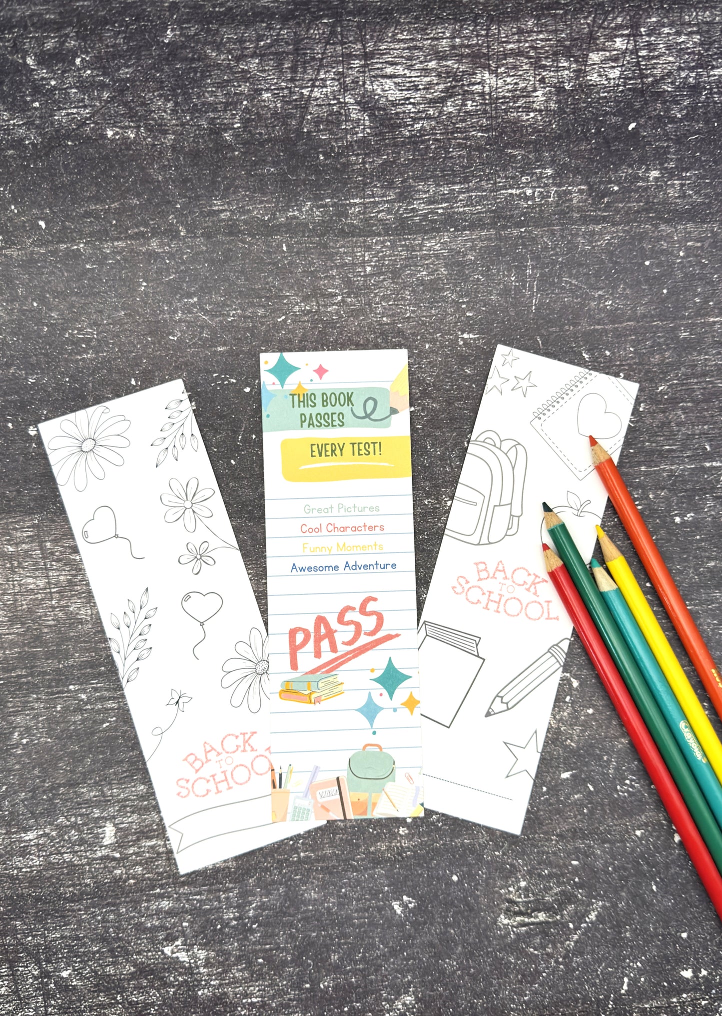 Bookmark Trio - This Book Passes Every Test, Back to School