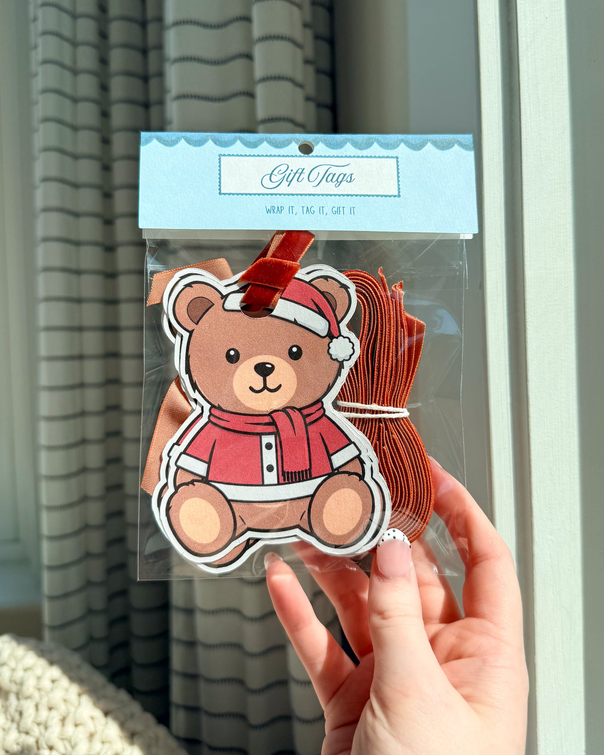 Santa Bear - Gift Tag Set