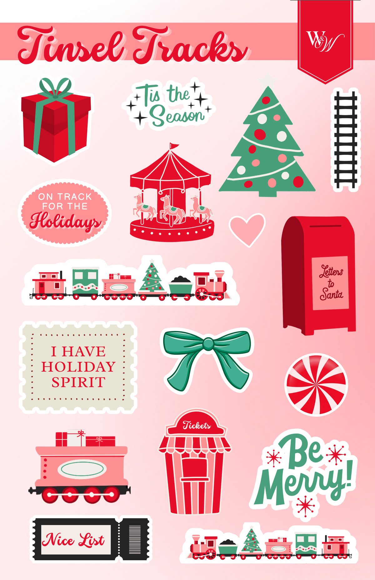 Tinsel Tracks - Sticker Sheets