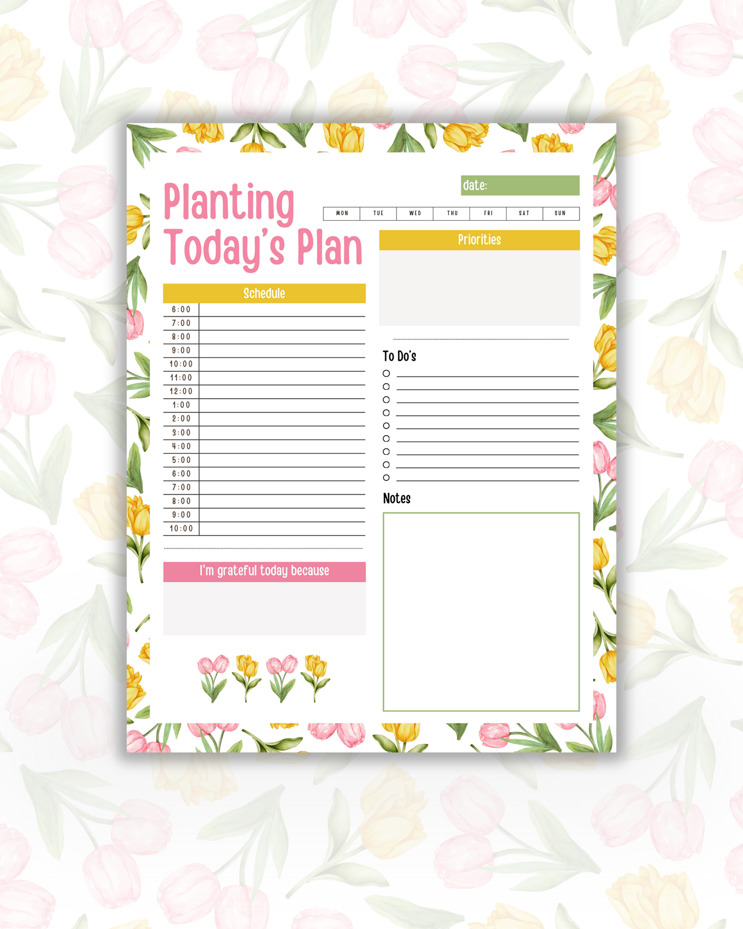 Planting Today's Plan - Daily Planner 7" x 9"